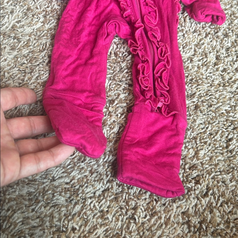 Pink Ruffled Kids One Piece - Picture 3 of 4